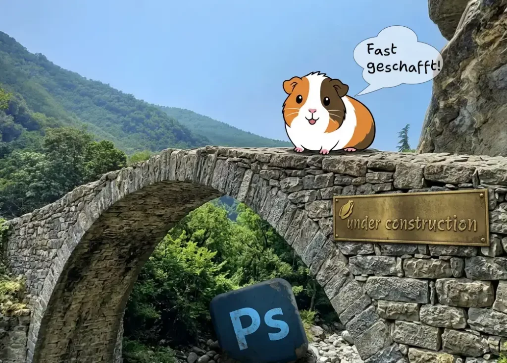 Niedliches Meerschwein ist froh, dass es bald fertig ist, die Homepage zu bauen