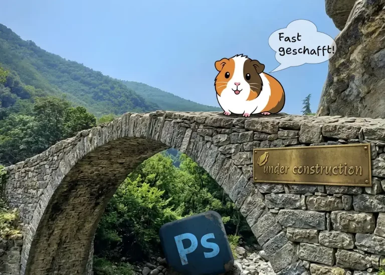 Niedliches Meerschwein ist froh, dass es bald fertig ist, die Homepage zu bauen